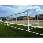 Jgo de Porterías de Fútbol 11 aluminio abatibles Sección 120 x 100 mm.